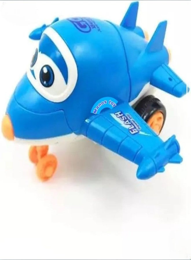 Manos Robot Plane 360° Stunt Friction Power Plane,Mini Robot Plane Toy,Monster Vehicle Plane for Boys and Girls, Multicolor - Image 1